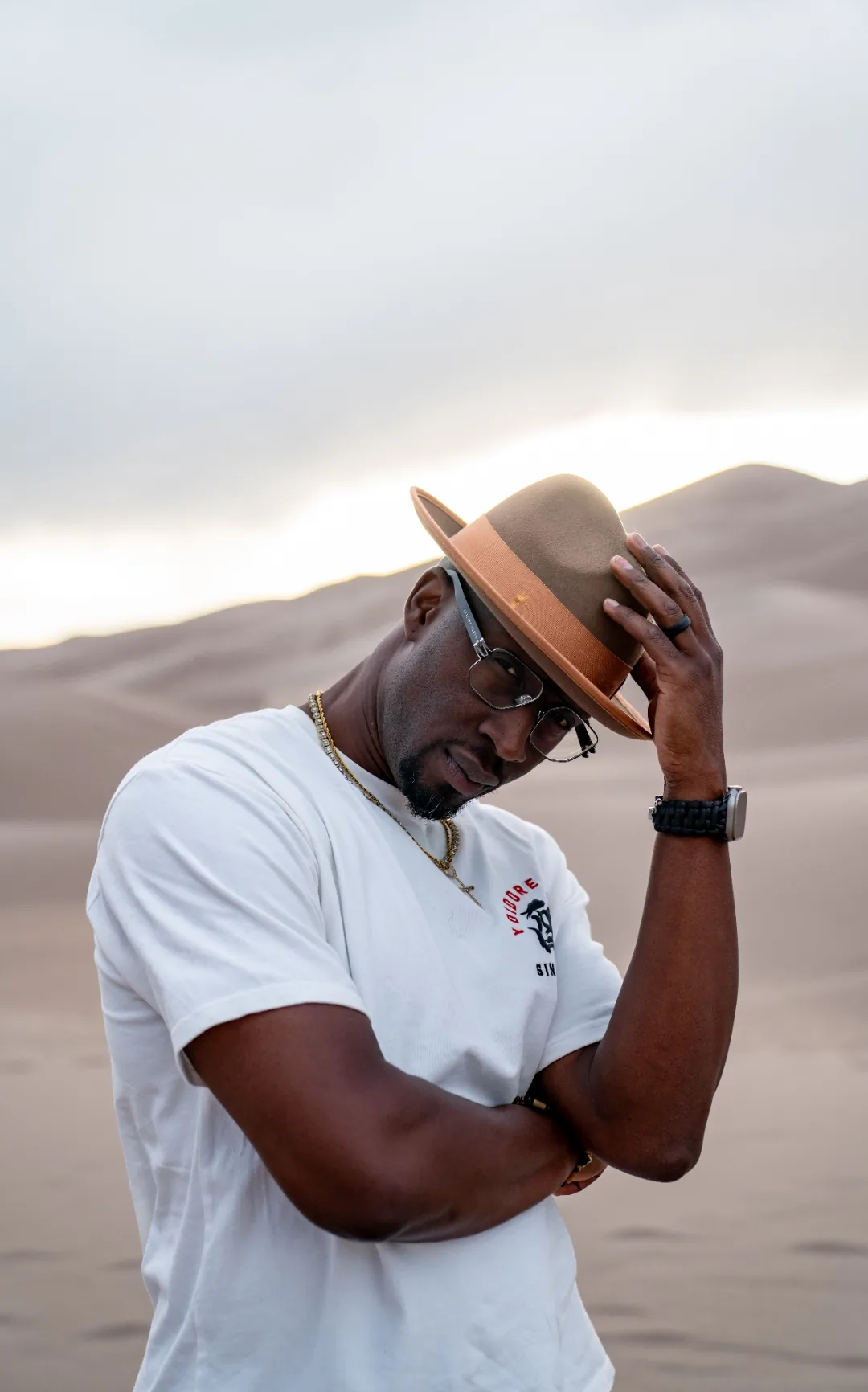 Ian Bennett on the Great Sand Dunes at golden hour